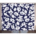 thumbnail image 1 of Ambesonne Flower Curtains 2 Panel Set, Poppy Corsage Spring Theme, 108" x 63", Indigo and White, 1 of 3