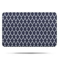 thumbnail image 1 of Navy and White Geometric Lattice Pattern Bathroom Rugs Mat,Non Slip Microfiber Bathroom Rug,Rubber Backing,Soft Bathroom Mats for Bathroom Floor,Tub and Shower,17x27in(43x68cm), 1 of 5
