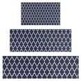 thumbnail image 1 of Navy and White Geometric Lattice Pattern Kitchen Rugs Sets Of 3,Kitchen Runner Rugs Non Skid Washable,Decorative Kitchen Floor Mats for Kitchen,Sink,Laundry,17"x30"+ 17"x47" + 17"x59", 1 of 6