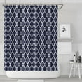 thumbnail image 1 of Navy and White Geometric Lattice Pattern Shower Curtain 72"x84" ,Bathroom Decorative Shower Curtains Set with 12 Hooks,Modern Waterproof Washable Shower Curtain, 1 of 6
