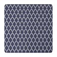 thumbnail image 1 of Navy and White Geometric Lattice Pattern Square Fitted Tablecloth with Elastic Edge,Square Table Cover,Washable Elastic Table Cover for Home Kitchen Party Decor 34"x34", 1 of 6