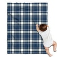thumbnail image 1 of Navy White Plaid Checkered Pattern Blanket,Comfortable Soft Flannel Throw Blanket,All Season,Warm Lightweight Blankets for Sofa Bed Couch Living Room Chair,30"x40", 1 of 4