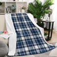thumbnail image 1 of Navy White Plaid Checkered Pattern Blanket,Comfortable Soft Flannel Throw Blanket,All Season,Warm Lightweight Blankets for Sofa Bed Couch Living Room Chair,50"x60", 1 of 4