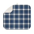 thumbnail image 1 of Navy White Plaid Checkered Pattern Dish Drying Mat for Kitchen 1 Pack, Ultra Absorbent Microfiber Dishes Drainer Mats,16"x18", 1 of 6