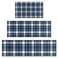 thumbnail image 1 of Navy White Plaid Checkered Pattern Kitchen Rugs Sets Of 3,Kitchen Runner Rugs Non Skid Washable,Decorative Kitchen Floor Mats for Kitchen,Sink,Laundry,17"x30"+ 17"x47" + 17"x59", 1 of 6