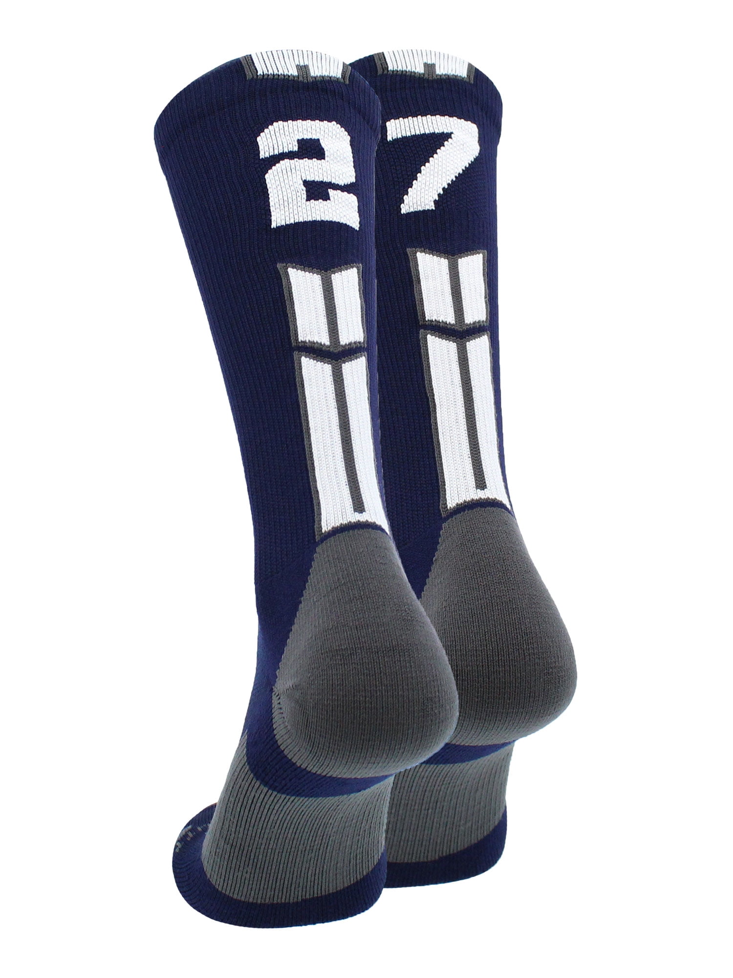 Navy/White Player Id Crew Number Socks (#27, Medium) - Walmart.com