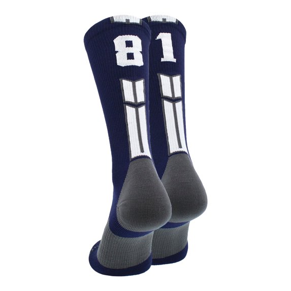 Navy/White Player Id Crew Number Socks (#81, Medium)