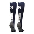 thumbnail image 1 of Navy/White Player Id Over the Calf Number Socks (#35, Medium), 1 of 2