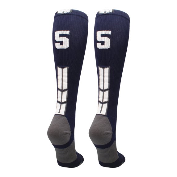 Navy/White Player Id Over the Calf Number Socks (#55, Small)