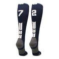 thumbnail image 1 of Navy/White Player Id Over the Calf Number Socks (#72, Medium), 1 of 2