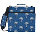 thumbnail image 1 of Navy Whitepalm Printed Zipper Binder with Handle&Shoulder Strap 2 inch 3 Ring 500+300 Sheet Capacity File Folder Organizer, 1 of 8