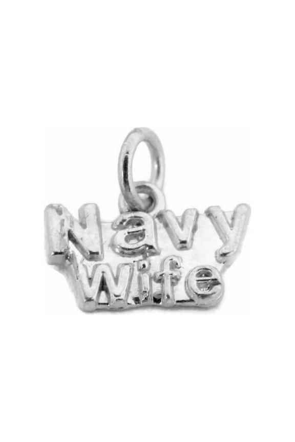 Navy Wife Charm Pendant .925 Sterling Silver