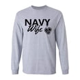 thumbnail image 1 of Navy Wife Dogtags Long Sleeve T-Shirt in grey, 1 of 3