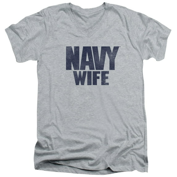 Navy - Wife - Slim Fit V Neck Shirt - X-Large