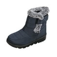 thumbnail image 1 of Navy Women Casual Winter Boots Mid Calf Warm Lined Comfortable Snow Shoes Non Slip, 1 of 9
