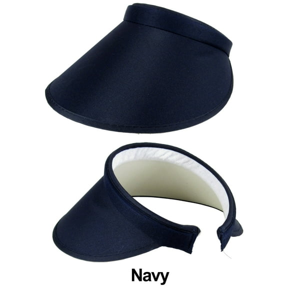 Navy Women Lady Fashion Large Clip On Wide Brim Visor