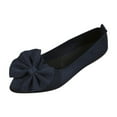 thumbnail image 1 of Navy Women'S Easy Wear Shoes With A Knit Material Bow Detail Pointed Toe Slip-On Design Wedge Heel, 1 of 9