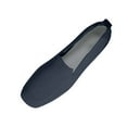 thumbnail image 1 of Navy Women Trendy Relaxed Adaptable Square Toe Flying Woven Warm Weather Supportive Flat Footwear For Everyday Activities, 1 of 5