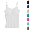 thumbnail image 1 of Navy Women's Cami Crop Top Built in Bra Ribbed Polyester,Spandex Sleeveless Casual Shirts Racerback Fitted Tank Tops Camisole Tops for Women 2XL, 1 of 8