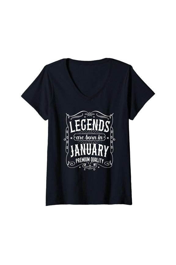 Navy Women's Legends Are Born In January Birthday T-Shirt for Celebrating January Birthdays