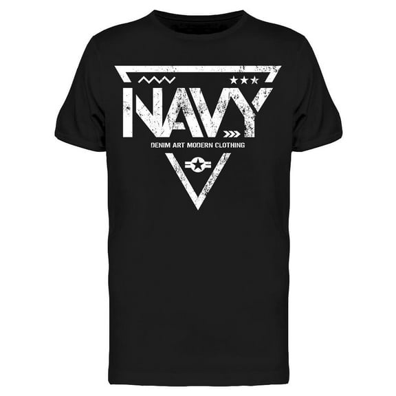 Navy Word In A Inverted Triangle T-Shirt Men -Image by Shutterstock, Male XX-Large