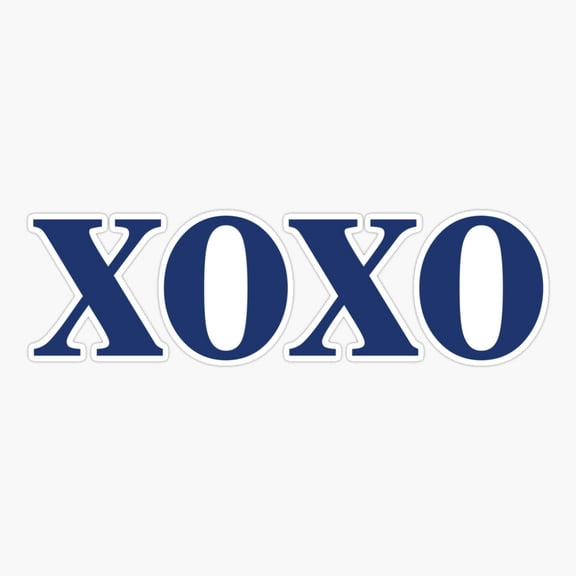 Navy Xoxo Romantic Heart Typography Quote Sticker