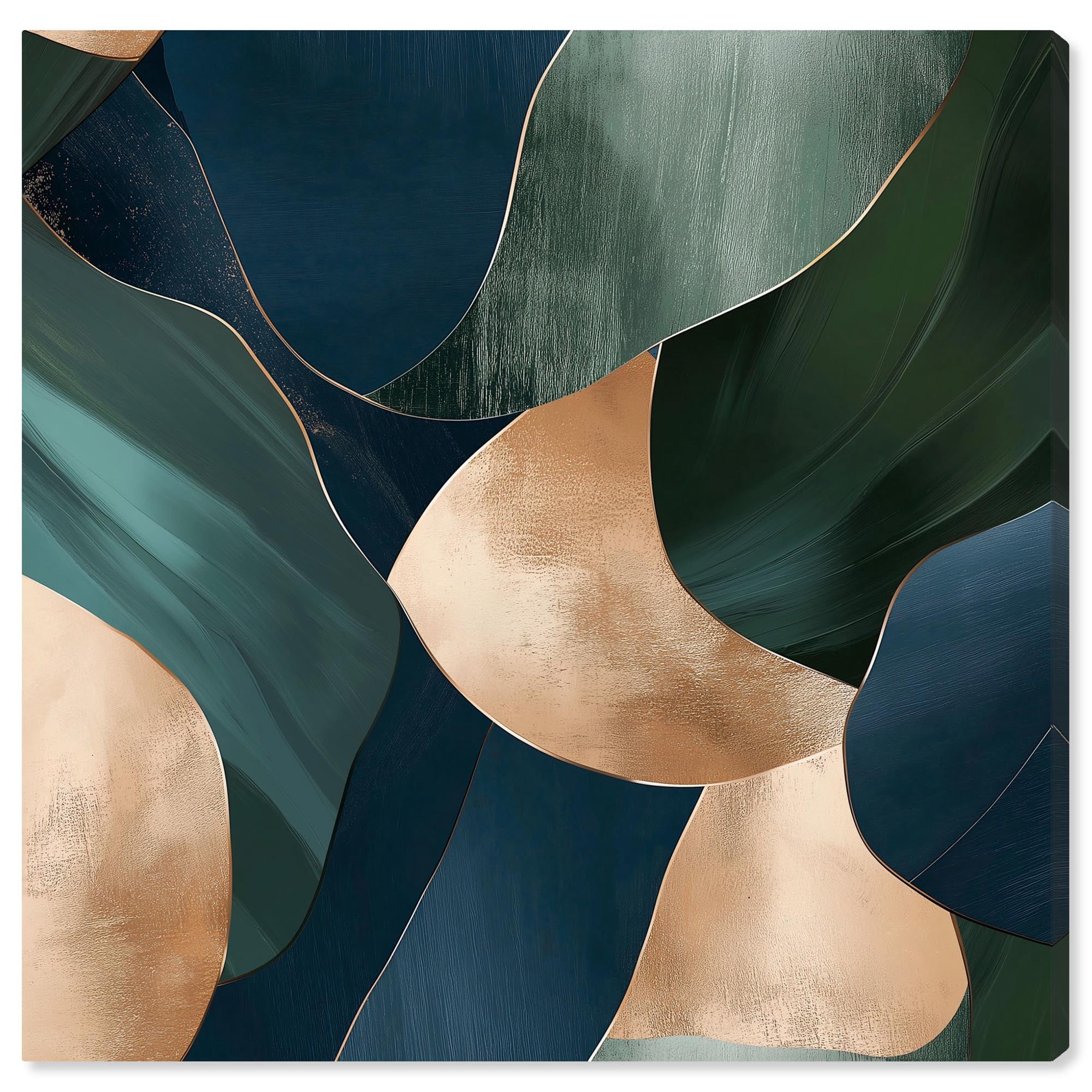 Navy and Emerald Bits I Canvas Blue Abstract Art by Art Remedy, Gallery ...