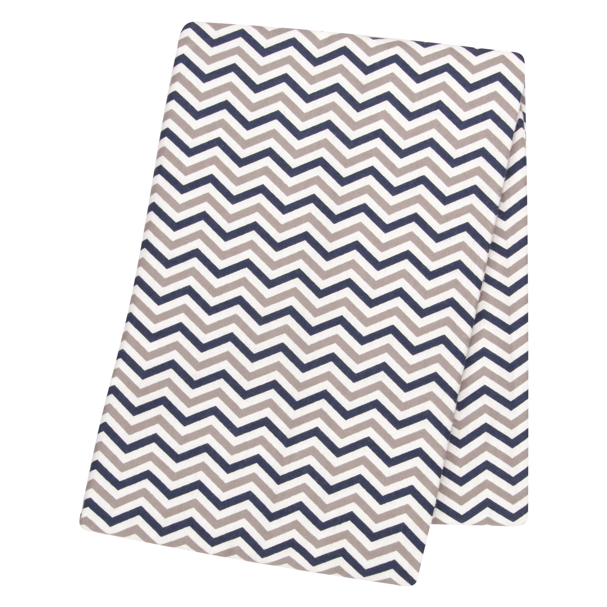 Navy and Gray Chevron Flannel Swaddle Blanket