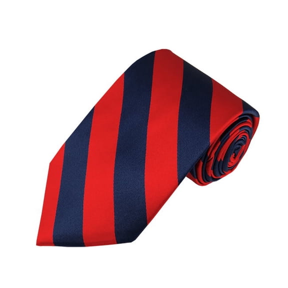 Navy and Red College Stripe Woven Tie