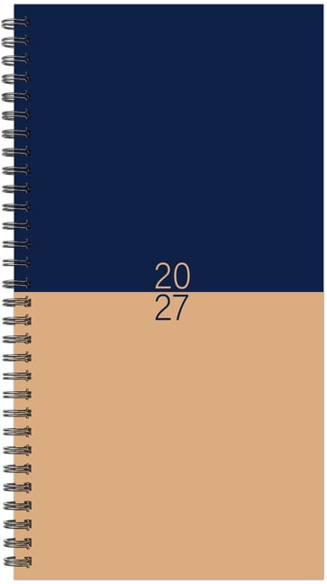 Navy and Tan Duotone 2027 3.5 X 6.5 Softcover Weekly Spiral, (Paperback)