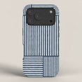 Navy and White Hand-Drawn Stripe Grid Tough Case for Apple iPhone ...
