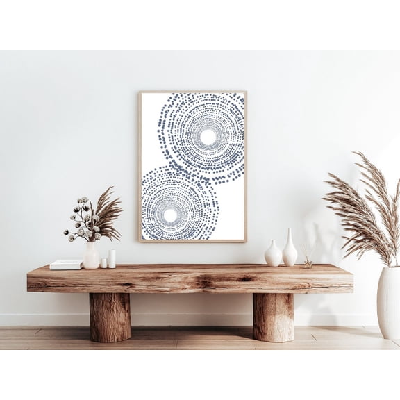 Navy blue wall art, circles print, abstract circle art, abstract wall art, living room decor, wall art Poster Decor, Size 8x12 UNFFRAMED F03.1.8l34