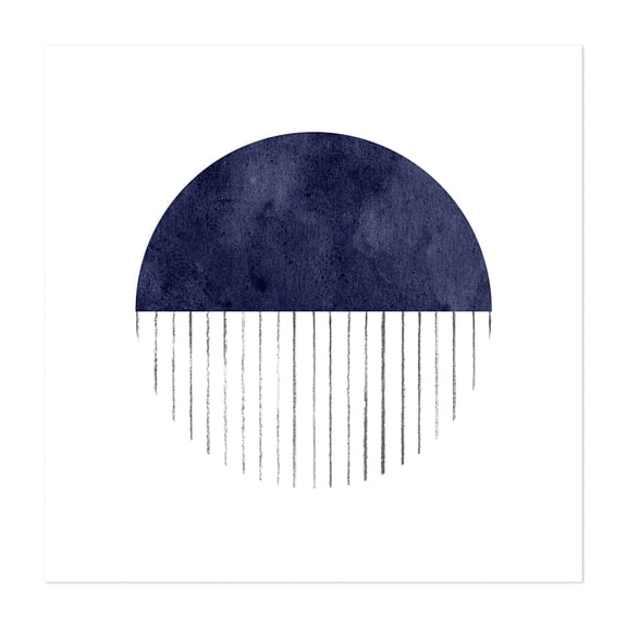 Navy geometric minimalist art - Digital Art Unframed Wall Art Print 32 x 32 inches