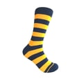 thumbnail image 1 of Navy with Gold Yellow Color Mid-calf Stripes(Zebra Stripes) Dress Casual Socks for Men, 1 of 1