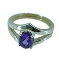 thumbnail image 1 of Navya Craft Amethyst Oval 925 Sterling Silver Handmade Women Statement Ring, Purple Gem Stone Ring Size 7.5, 1 of 6