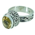 thumbnail image 1 of Navya Craft Citrine Oval 925 Sterling Silver Handmade Women Statement Ring, Yellow Gemstone Jewelry Size 9.0, 1 of 5