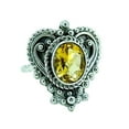 thumbnail image 1 of Navya Craft Citrine Oval Sterling Silver Handmade Yellow Gemstone Statement Women Ring Size 11.5, 1 of 7