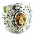 thumbnail image 1 of Navya Craft Citrine Oval Sterling Silver November Birthstone Handmade Statement Women Ring Size 9.0, 1 of 6