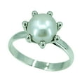 thumbnail image 1 of Navya Craft Freshwater Pearl 925 Sterling Silver Handmade Statement Crown Women Ring Size 11.5, 1 of 5
