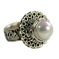 thumbnail image 1 of Navya Craft Freshwater Pearl 925 Sterling Silver Handmade Women Statement Ring, Pearl Jewelry Size 10.5, 1 of 4