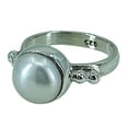 thumbnail image 1 of Navya Craft Freshwater Pearl 925 Sterling Silver Handmade Women Statement Ring, Pearl Jewelry Size 4.5, 1 of 5