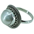 thumbnail image 1 of Navya Craft Freshwater Pearl 925 Sterling Silver Handmade Women Statement Ring, Pearl Jewelry Size 9.5, 1 of 4