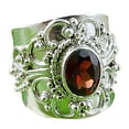 thumbnail image 1 of Navya Craft Garnet Oval 925 Sterling Silver Handmade Women Statement Ring, Garnet Jewelry Size 12.0, 1 of 5