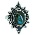 thumbnail image 1 of Navya Craft Labradorite Oval 925 Sterling Silver Handmade Women Statement Ring Size 11.5, 1 of 5