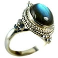 thumbnail image 1 of Navya Craft Labradorite Oval 925 Sterling Silver Handmade Women Statement Ring Size 4.0, 1 of 5