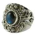 thumbnail image 1 of Navya Craft Labradorite Oval 925 Sterling Silver Handmade Women Statement Ring Size 5.5, 1 of 4