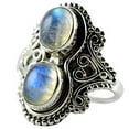 thumbnail image 1 of Navya Craft Rainbow Moonstone Oval 925 Sterling Silver Handmade Women Statement Ring Size 12.5, 1 of 4