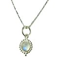 thumbnail image 1 of Navya Craft Rainbow Moonstone Round 925 Sterling Silver Handmade Women Pendant Chain Necklace, 1 of 4