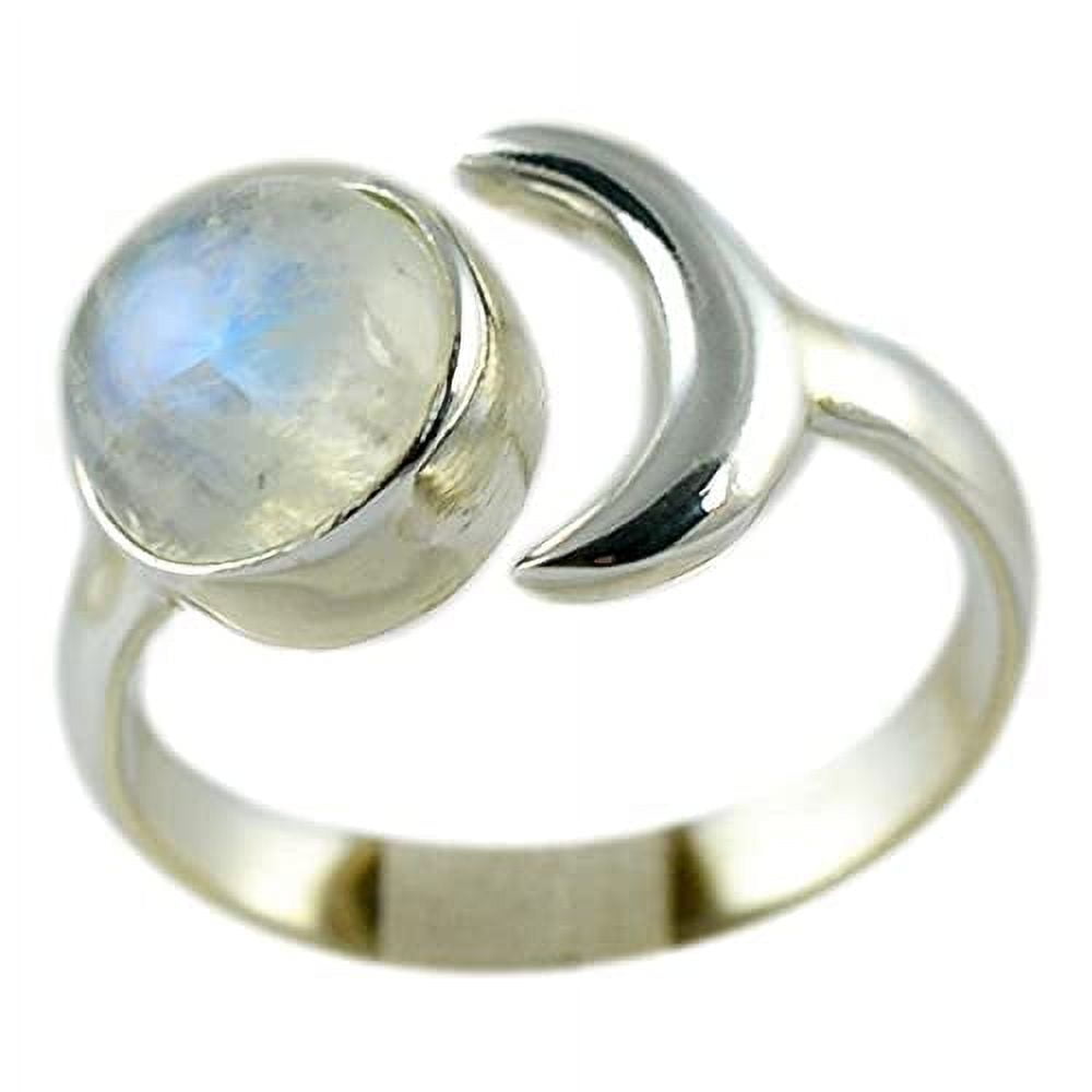 Navya Craft Rainbow Moonstone Round 925 Sterling Silver Handmade Women ...