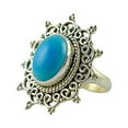 thumbnail image 1 of Navya Craft Turquoise 925 Sterling Silver Handmade Women Statement Ring Size 4.5, 1 of 5